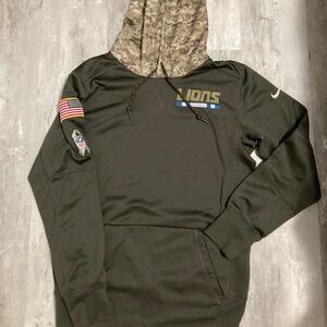 Nike Detroit Lions Cargo Khaki Thermal Pullover Hoodie